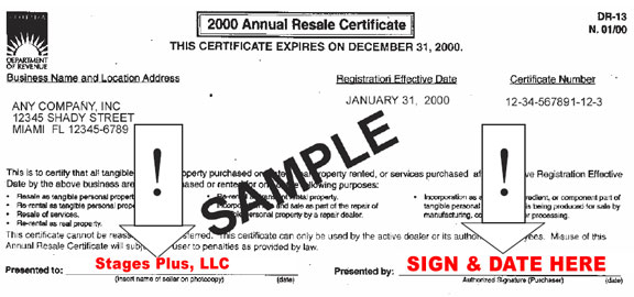 DR-13 Annual Resale Certificate