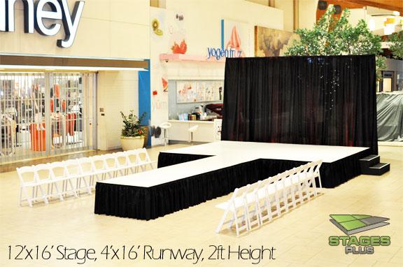 runway white surface drape chairs