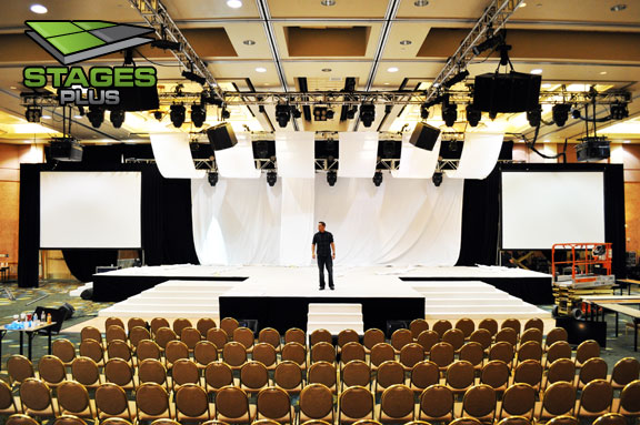 large runway and speaking stage
