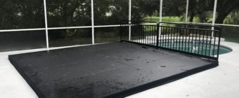 Pool Stage Cover with Railing